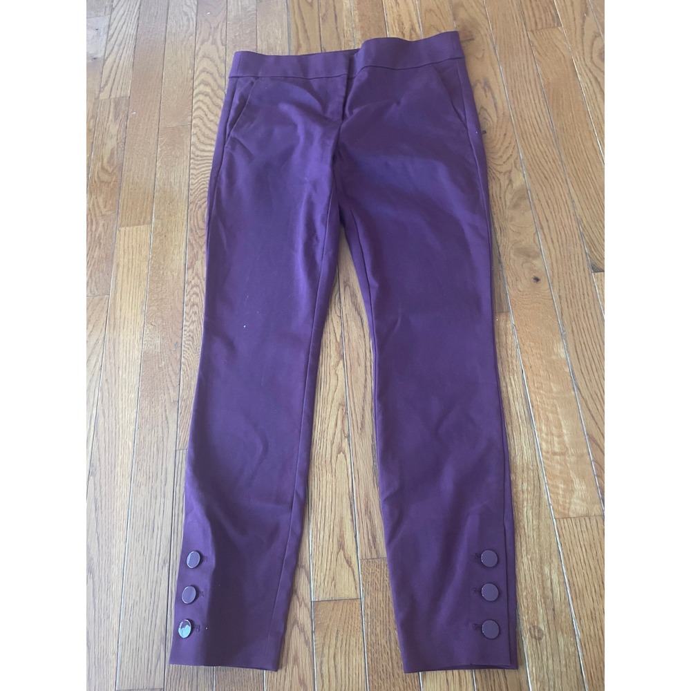 LOFT Marisa Pants Womens Size‎ 4 Plum Straight Leg Stretch Casual Trouser Chino